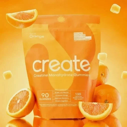 Create Creatine Monohydrate Gummies for Men & Women: Strength, Orange 90ct