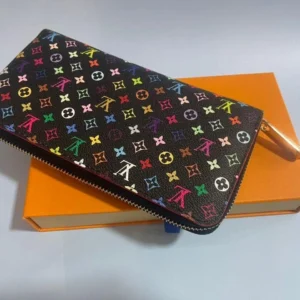 Louis Vuitton Monogram Multicolor Takashi Murakami Zippy Long Wallet Black